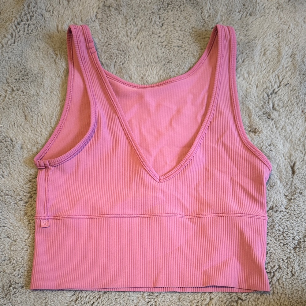 Lululemon Pink Ribbed Crop Top